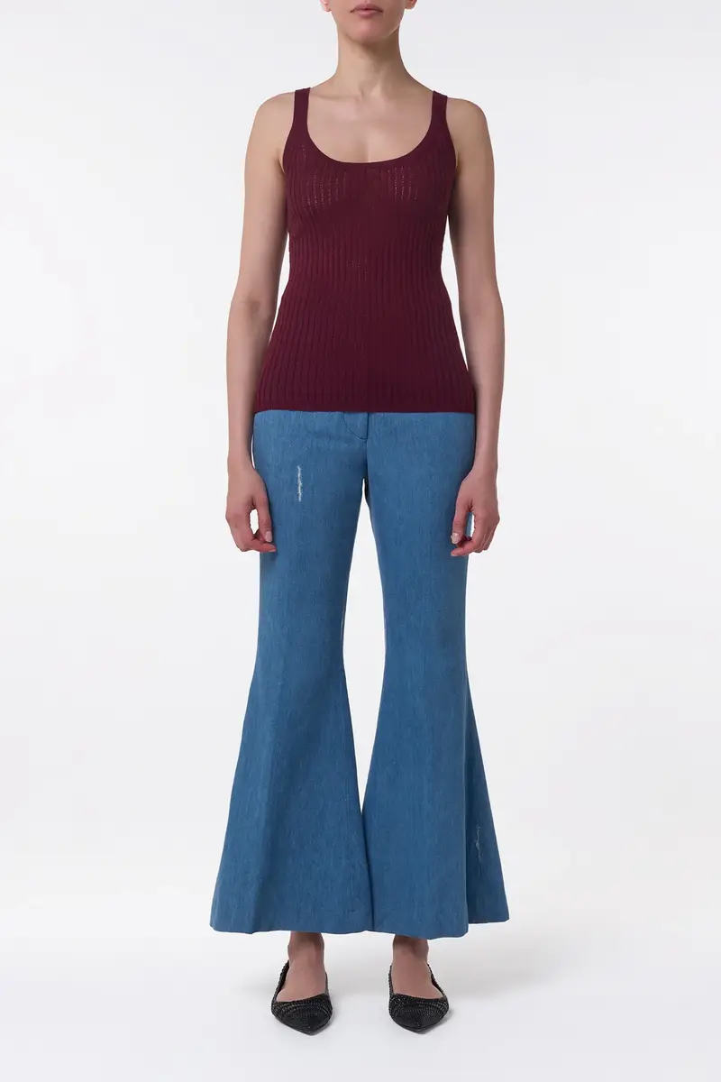 Gabriela Hearst Nevin Pointelle Knit Tank Top in Bordeaux Cashmere Silk | Thumbnail 3 Gabriela Hearst Nevin Pointelle Knit Tank Top in Bordeaux Cashmere Silk | Thumbnail 3
