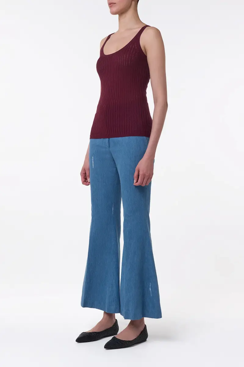 Gabriela Hearst Nevin Pointelle Knit Tank Top in Bordeaux Cashmere Silk | Thumbnail 4 Gabriela Hearst Nevin Pointelle Knit Tank Top in Bordeaux Cashmere Silk | Thumbnail 4