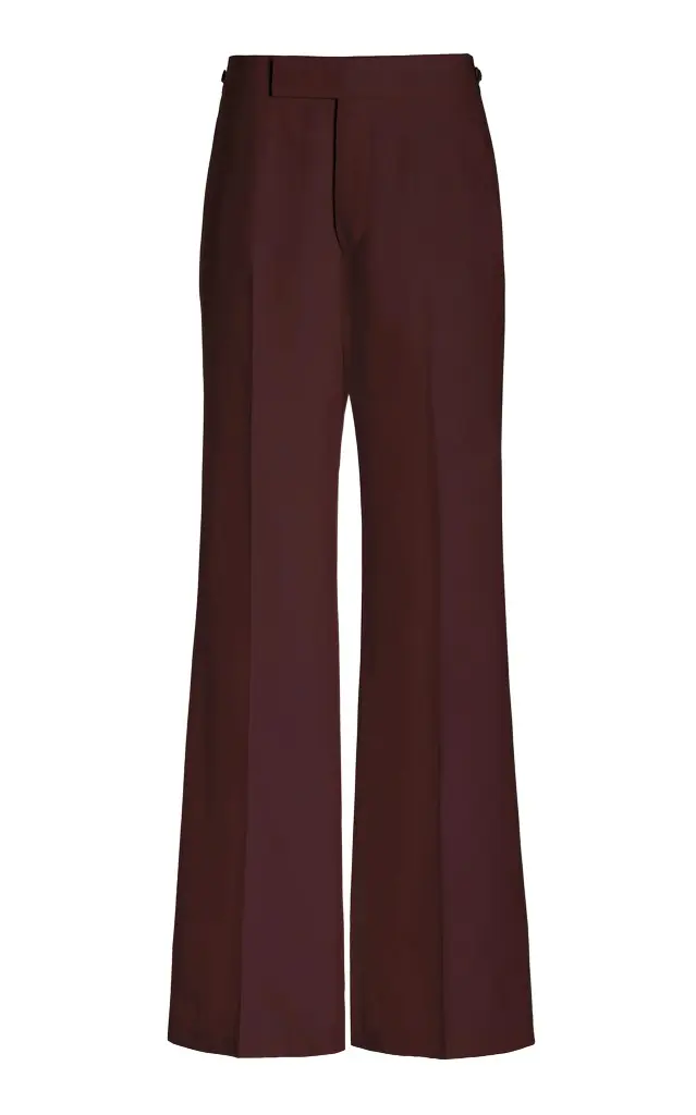 Gabriela Hearst Vista Flare Pant in Deep Bordeaux Virgin Wool Twill