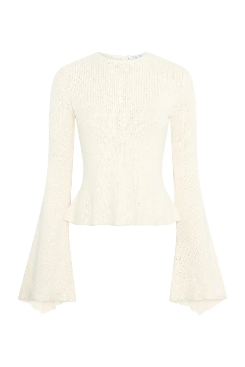 Ellesmere Knit Top in Ivory Silk