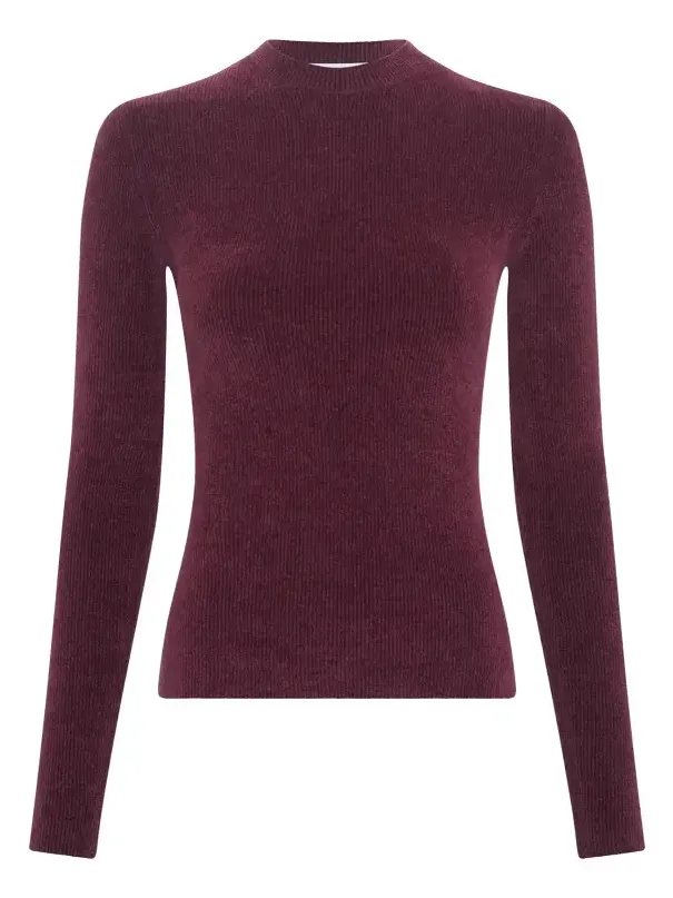 Regent Knit Sweater in Plum Silk Regent Knit Sweater in Plum Silk
