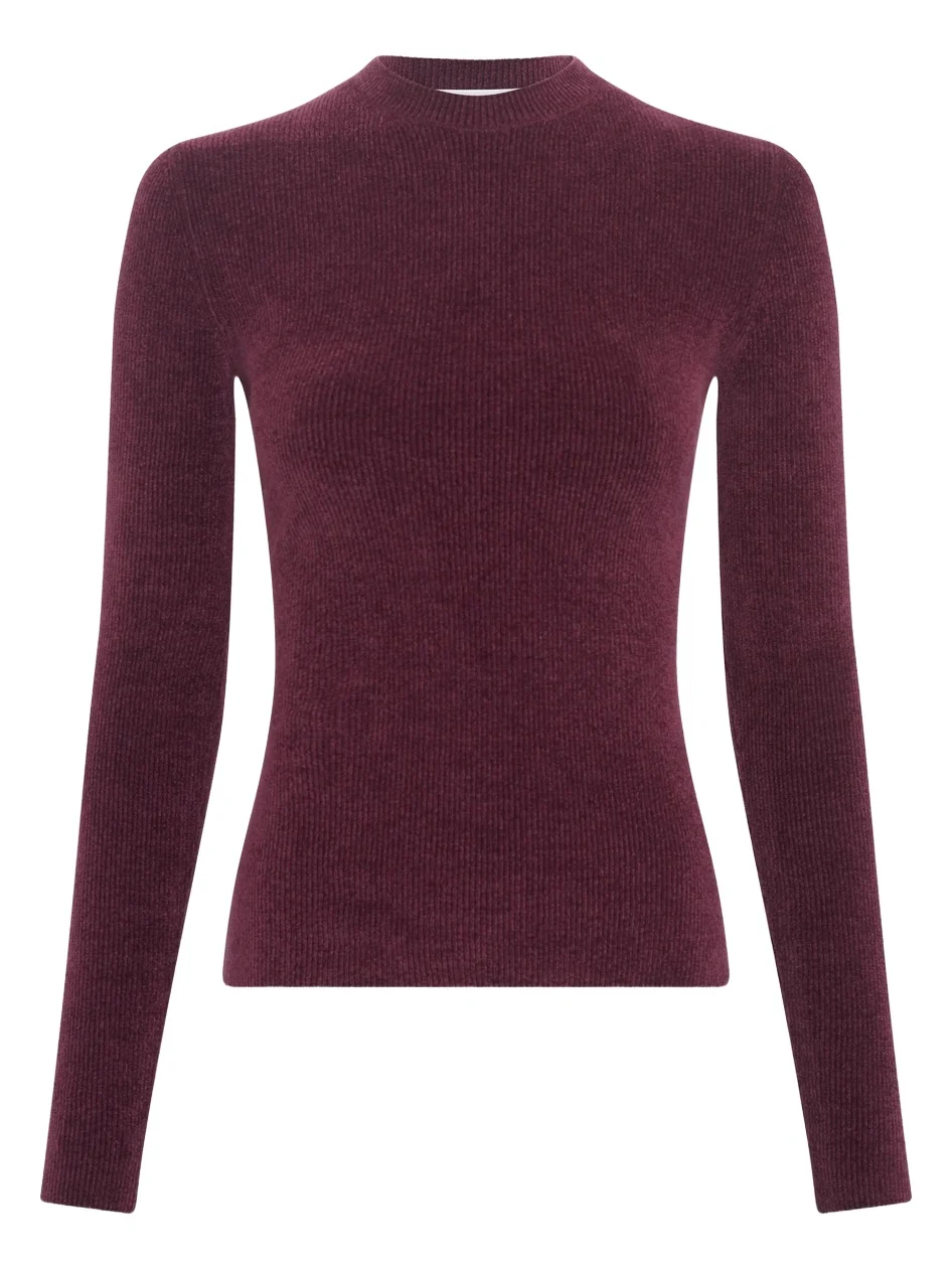 Gabriela Hearst Regent Knit Sweater in Plum Silk