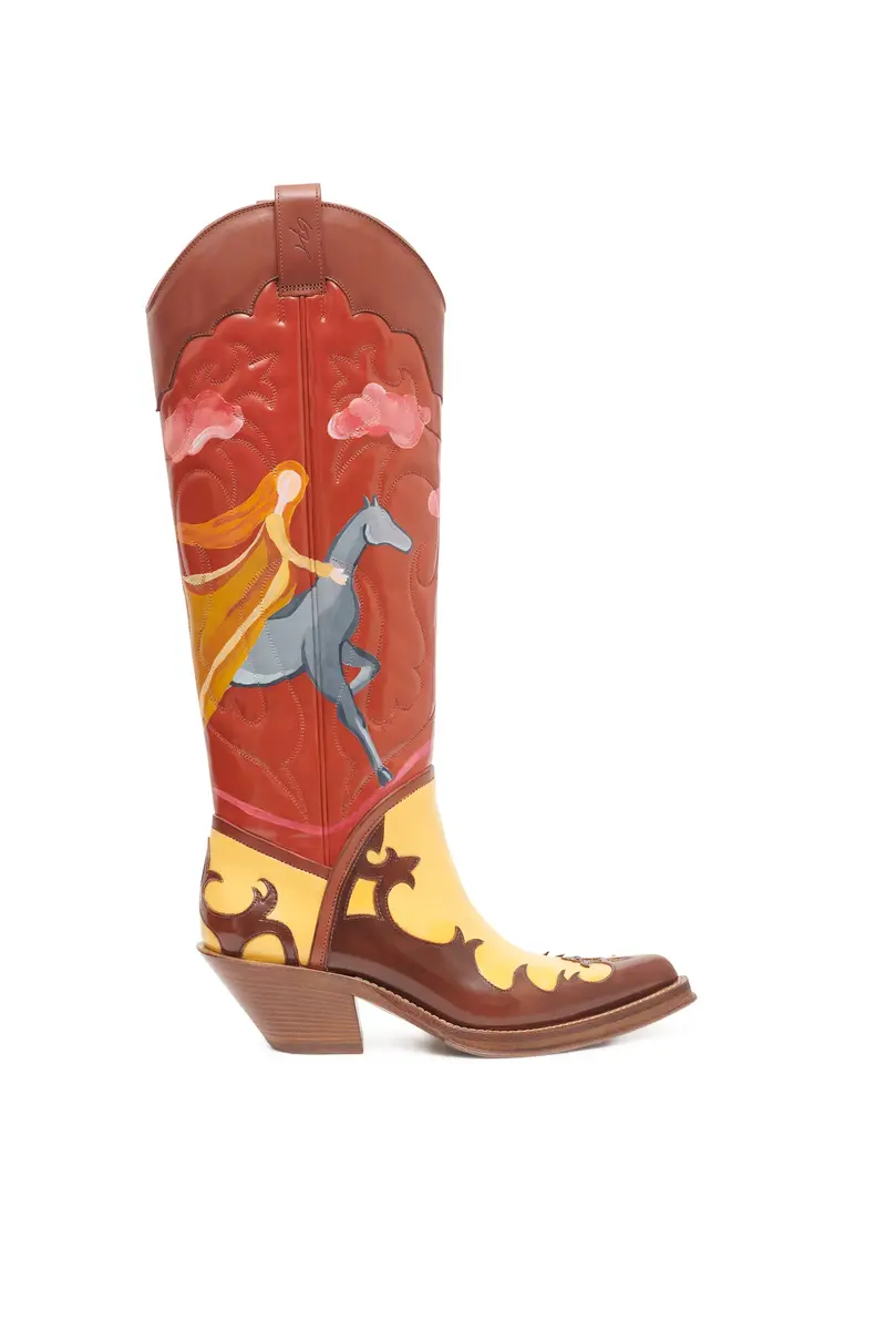 Gabriela Hearst Hand Painted Capitana Cowboy Boot in Sunset Leather | Thumbnail 5