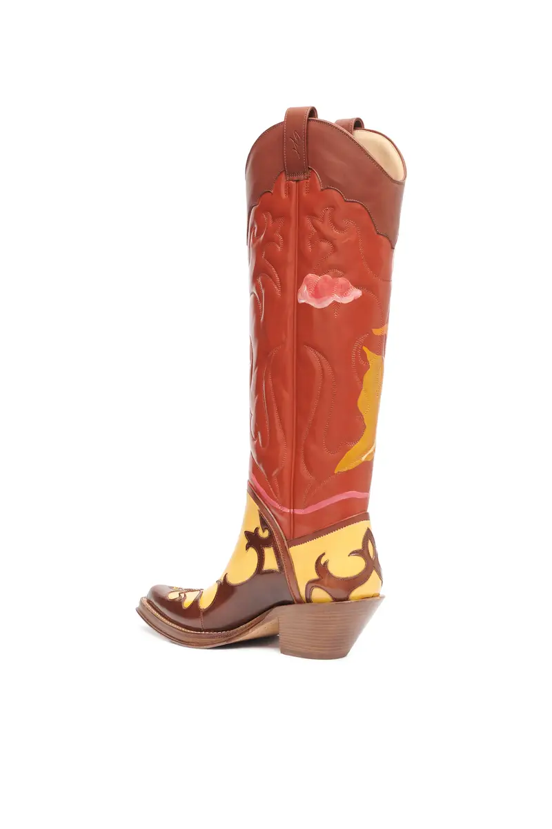 Gabriela Hearst Hand Painted Capitana Cowboy Boot in Sunset Leather | Thumbnail 7