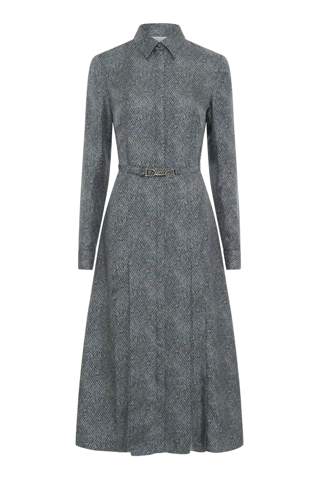 Gabriela Hearst Jane Shirtdress in Charcoal Multi Printed Silk