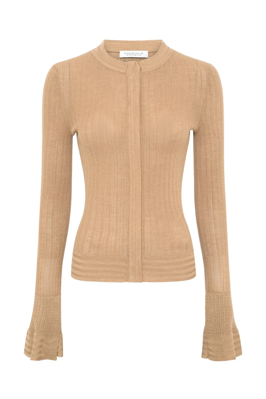 Albina Knit Shirt in Camel Cashmere Silk Albina Knit Shirt in Camel Cashmere Silk