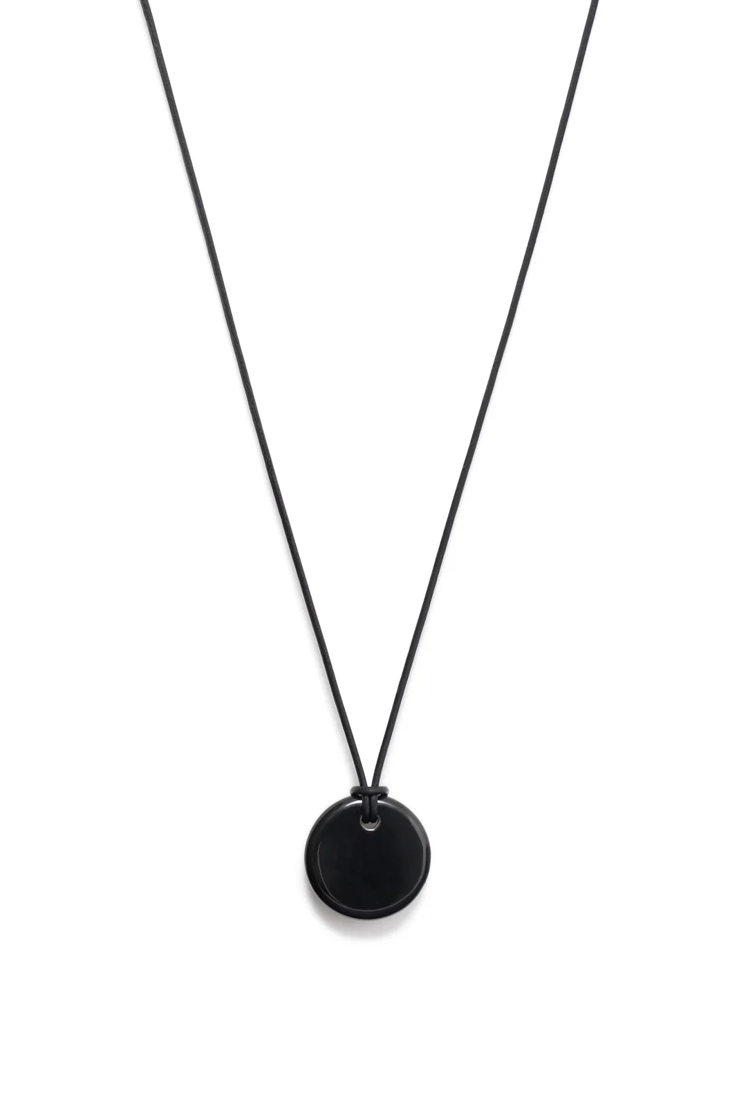 Disk Necklace in Black Ceramic Disk Necklace in Black Ceramic