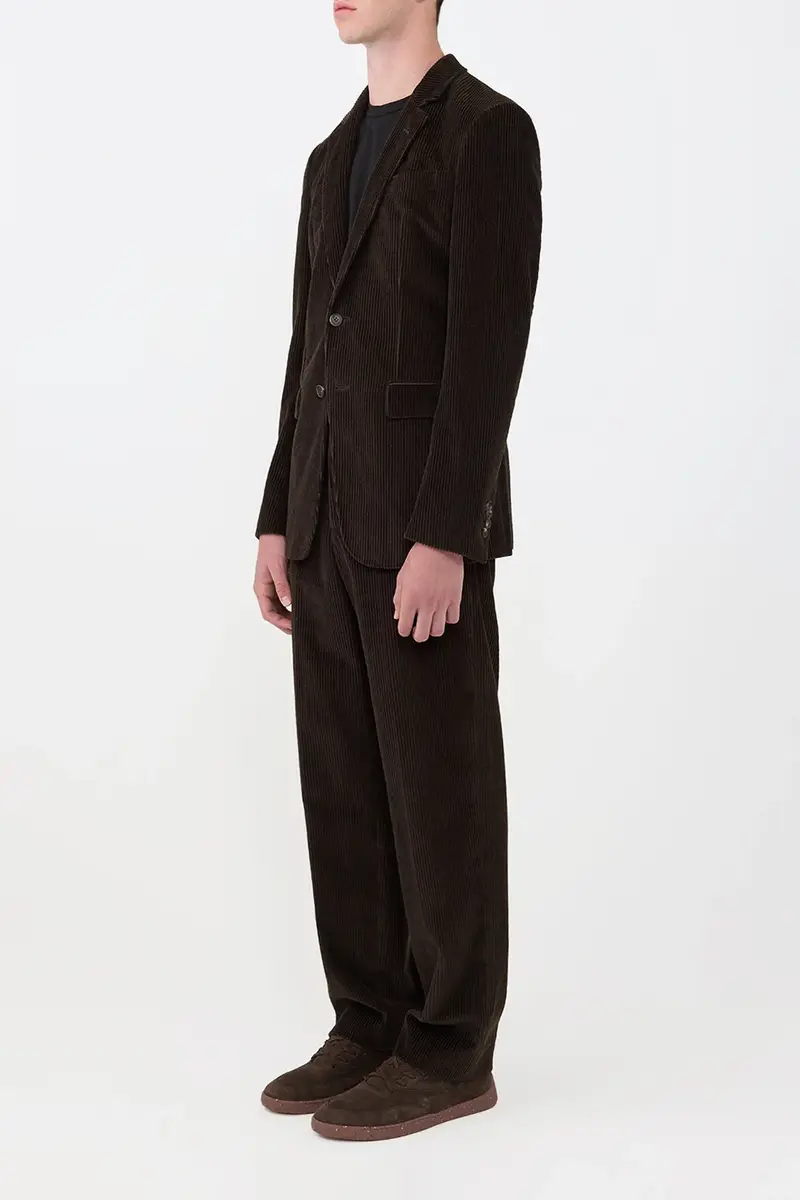 Gabriela Hearst Harold Straight-leg Trouser in Chocolate Cashmere Corduroy | Thumbnail 4