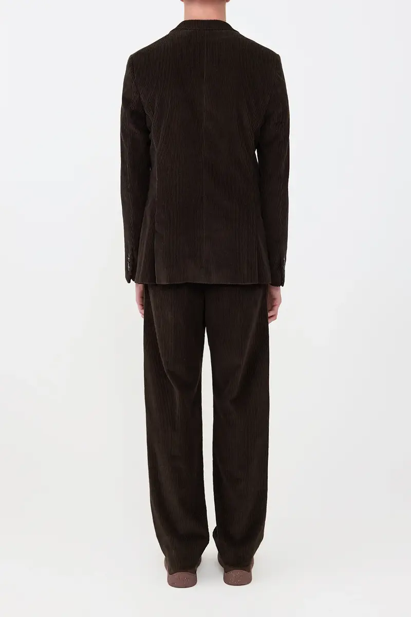Gabriela Hearst Harold Straight-leg Trouser in Chocolate Cashmere Corduroy | Thumbnail 5