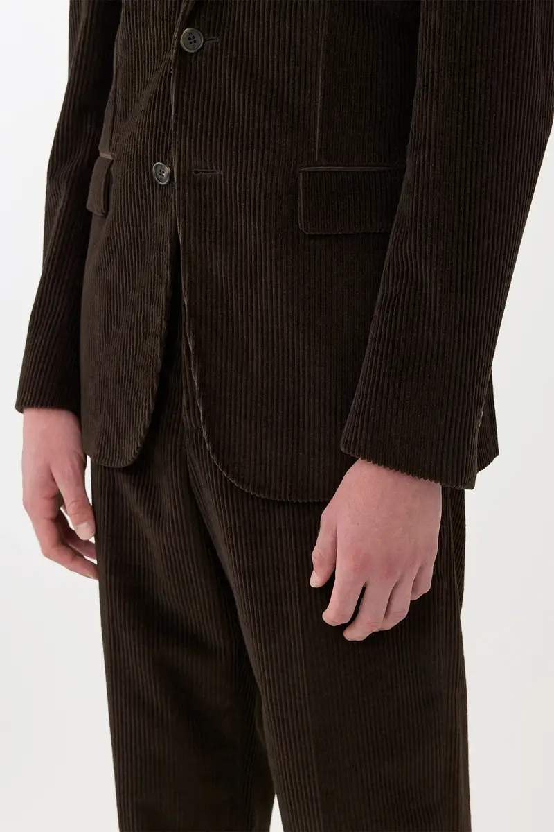 Gabriela Hearst Harold Straight-leg Trouser in Chocolate Cashmere Corduroy | Thumbnail 6