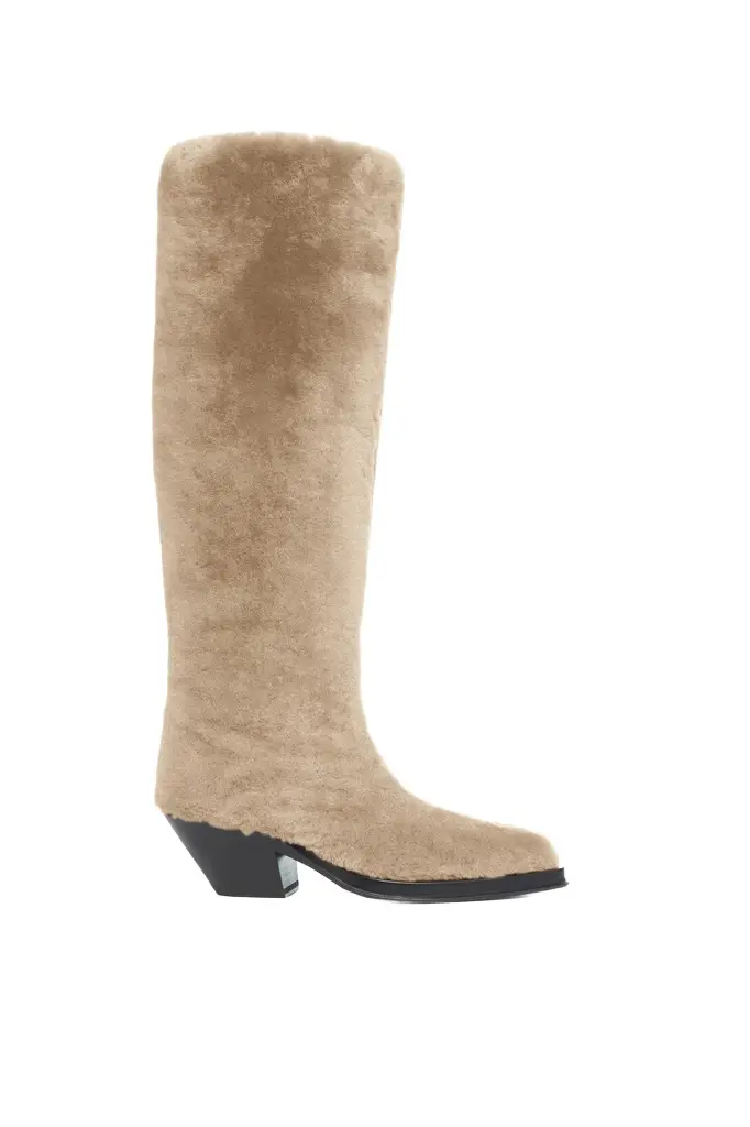 Gabriela Hearst Waite Tall Boot in Champagne Shearling