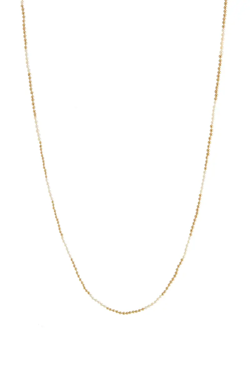 Mia Necklace in 18K Yellow Gold & Natural Saltwater Pearls