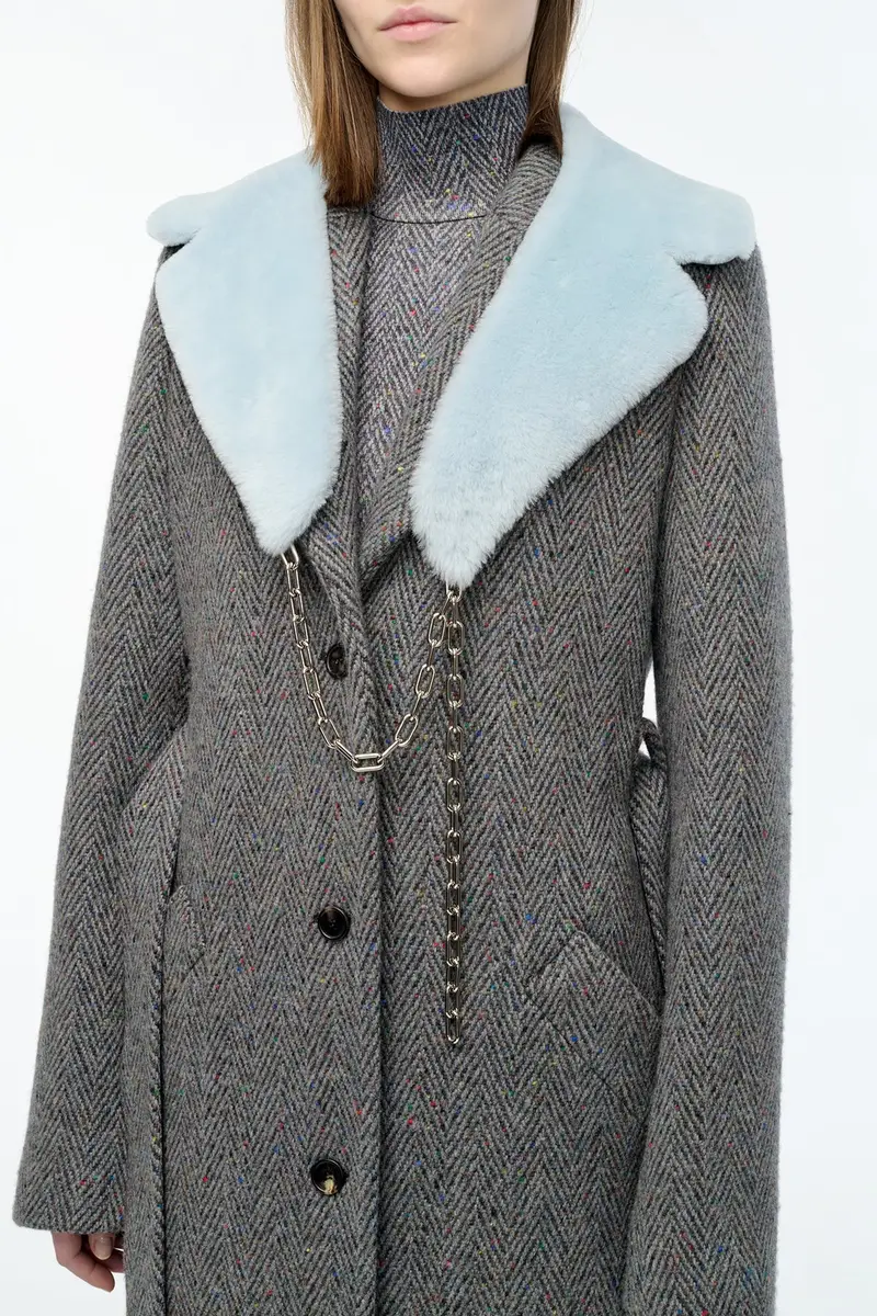 Gabriela Hearst Demeter Coat Collar in Light Blue Shearling | Thumbnail 3 Gabriela Hearst Demeter Coat Collar in Light Blue Shearling | Thumbnail 3