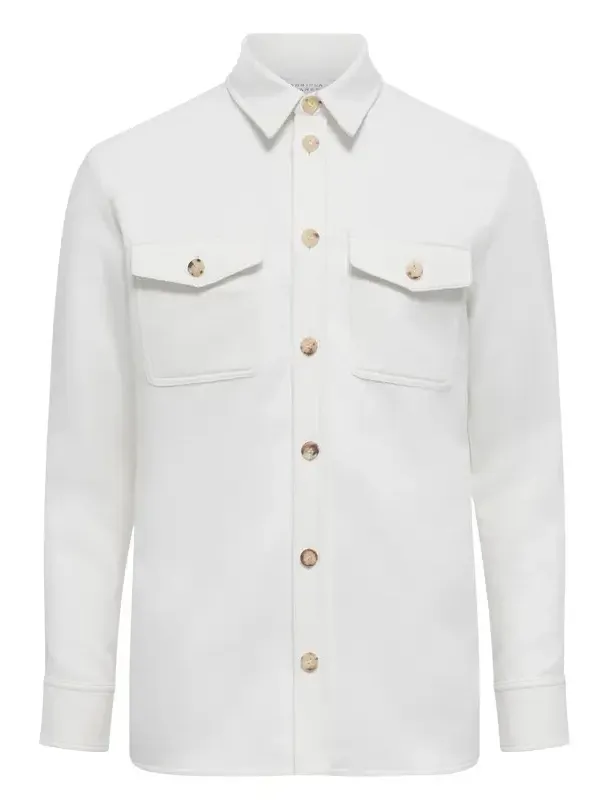 Lucas Overshirt in Ivory Winter Silk