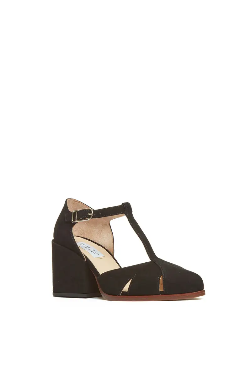 Gabriela Hearst Hawes T-Strap Heel in Black Suede | Thumbnail 2