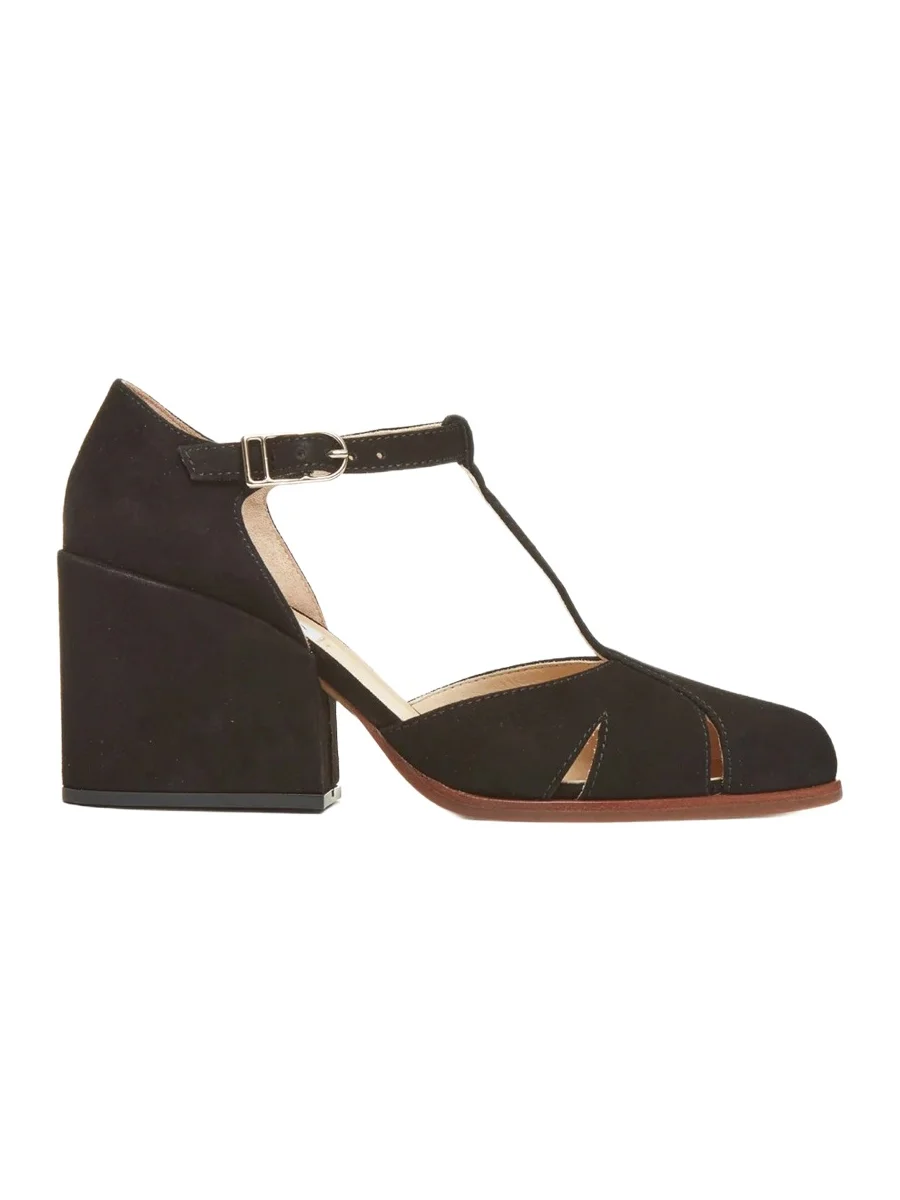 Gabriela Hearst Hawes T-Strap Heel in Black Suede