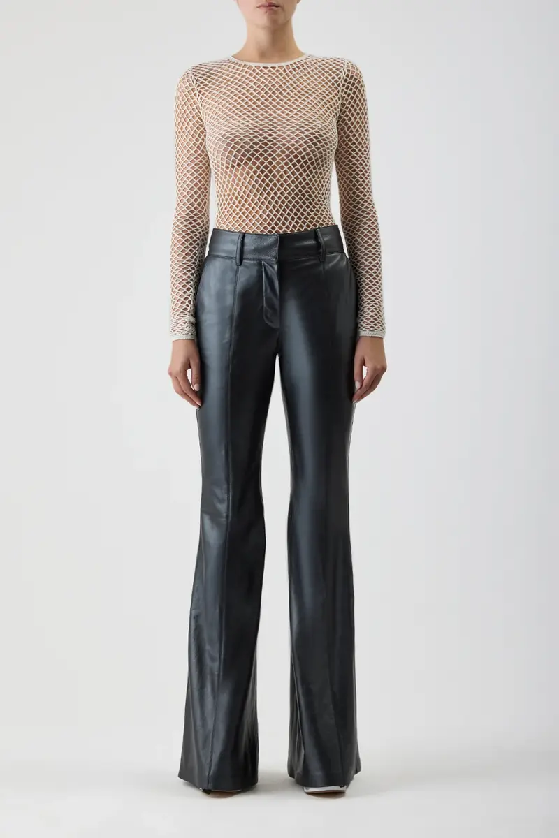Gabriela Hearst Rhein Pant in Black Metallic Nappa Leather | Thumbnail 3 Gabriela Hearst Rhein Pant in Black Metallic Nappa Leather | Thumbnail 3