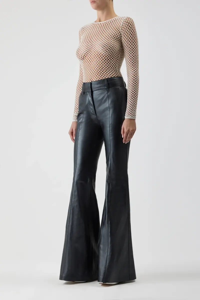 Gabriela Hearst Rhein Pant in Black Metallic Nappa Leather | Thumbnail 4 Gabriela Hearst Rhein Pant in Black Metallic Nappa Leather | Thumbnail 4