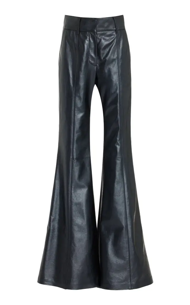 Gabriela Hearst Rhein Pant in Black Metallic Nappa Leather