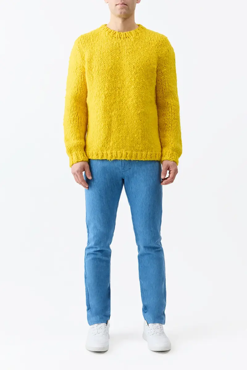 Gabriela Hearst Lawrence Knit Sweater in Cadmium Yellow Welfat Cashmere | Thumbnail 3