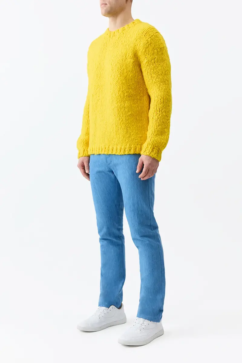 Gabriela Hearst Lawrence Knit Sweater in Cadmium Yellow Welfat Cashmere | Thumbnail 4