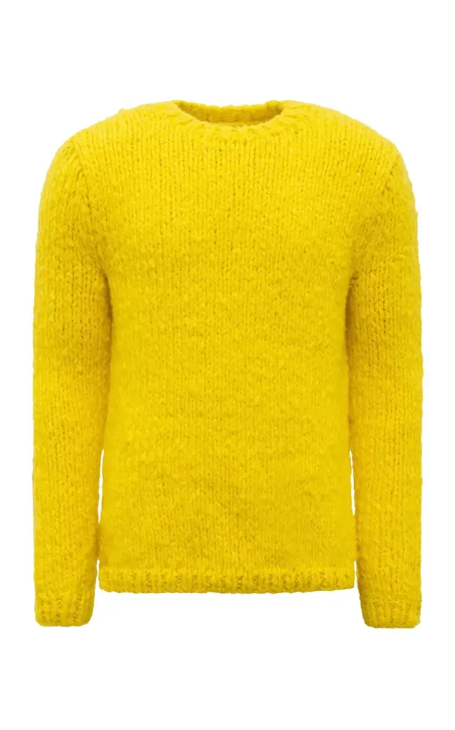 Gabriela Hearst Lawrence Knit Sweater in Cadmium Yellow Welfat Cashmere