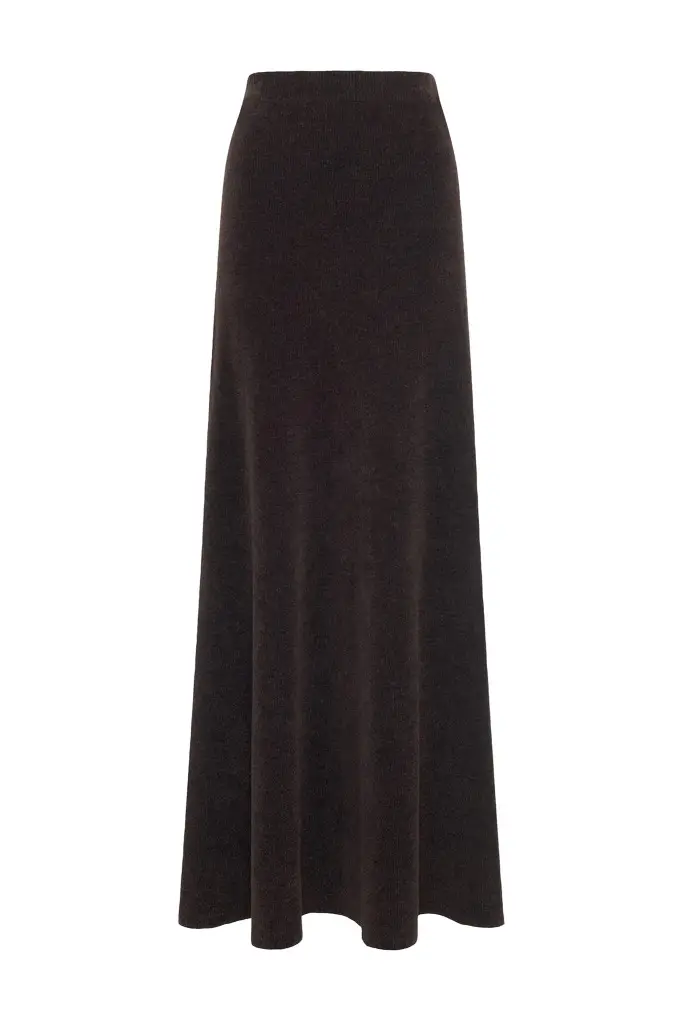 Muir Knit Skirt in Chocolate Silk Muir Knit Skirt in Chocolate Silk
