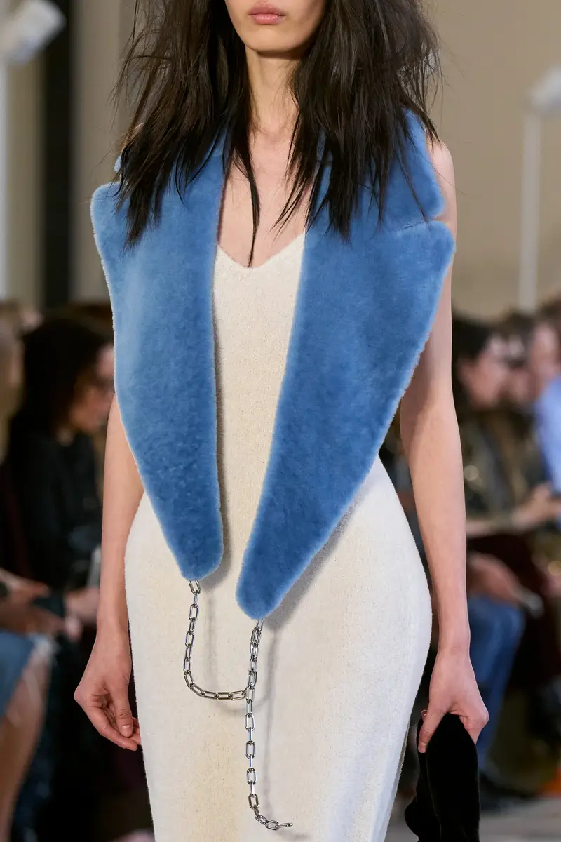 Gabriela Hearst Elliot Coat Collar in Light Blue Shearling | Thumbnail 2 Gabriela Hearst Elliot Coat Collar in Light Blue Shearling | Thumbnail 2