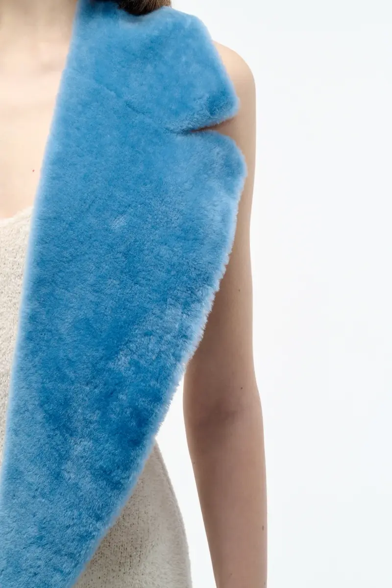 Gabriela Hearst Elliot Coat Collar in Light Blue Shearling | Thumbnail 3 Gabriela Hearst Elliot Coat Collar in Light Blue Shearling | Thumbnail 3