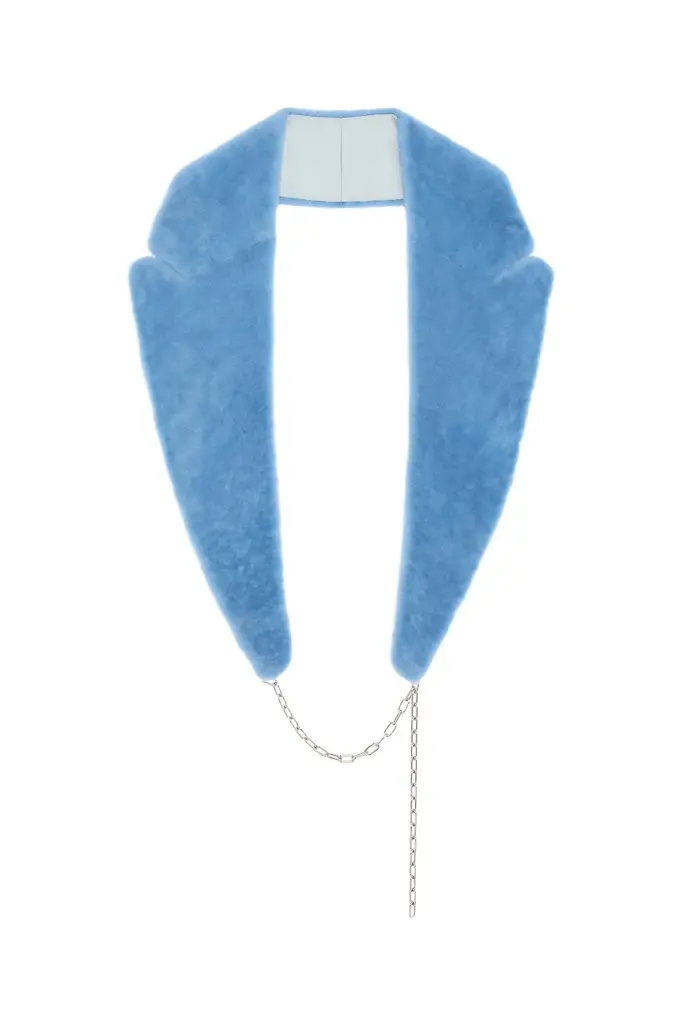 Gabriela Hearst Elliot Coat Collar in Light Blue Shearling