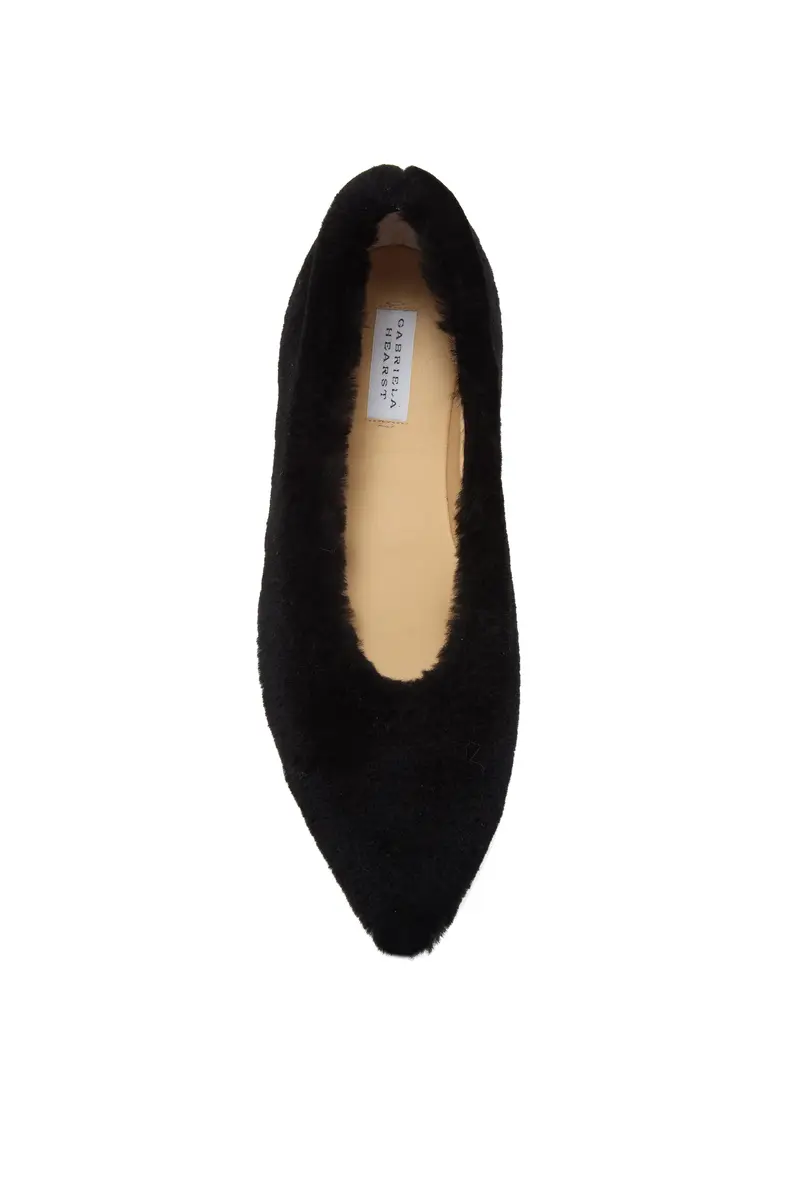 Gabriela Hearst Fleur Ballerina Flat Shoe in Black Shearling | Thumbnail 5 Gabriela Hearst Fleur Ballerina Flat Shoe in Black Shearling | Thumbnail 5
