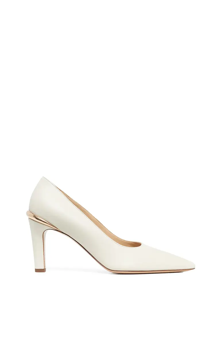 Gabriela Hearst Edwina High Heel Stiletto Pump in Ivory Nappa Leather