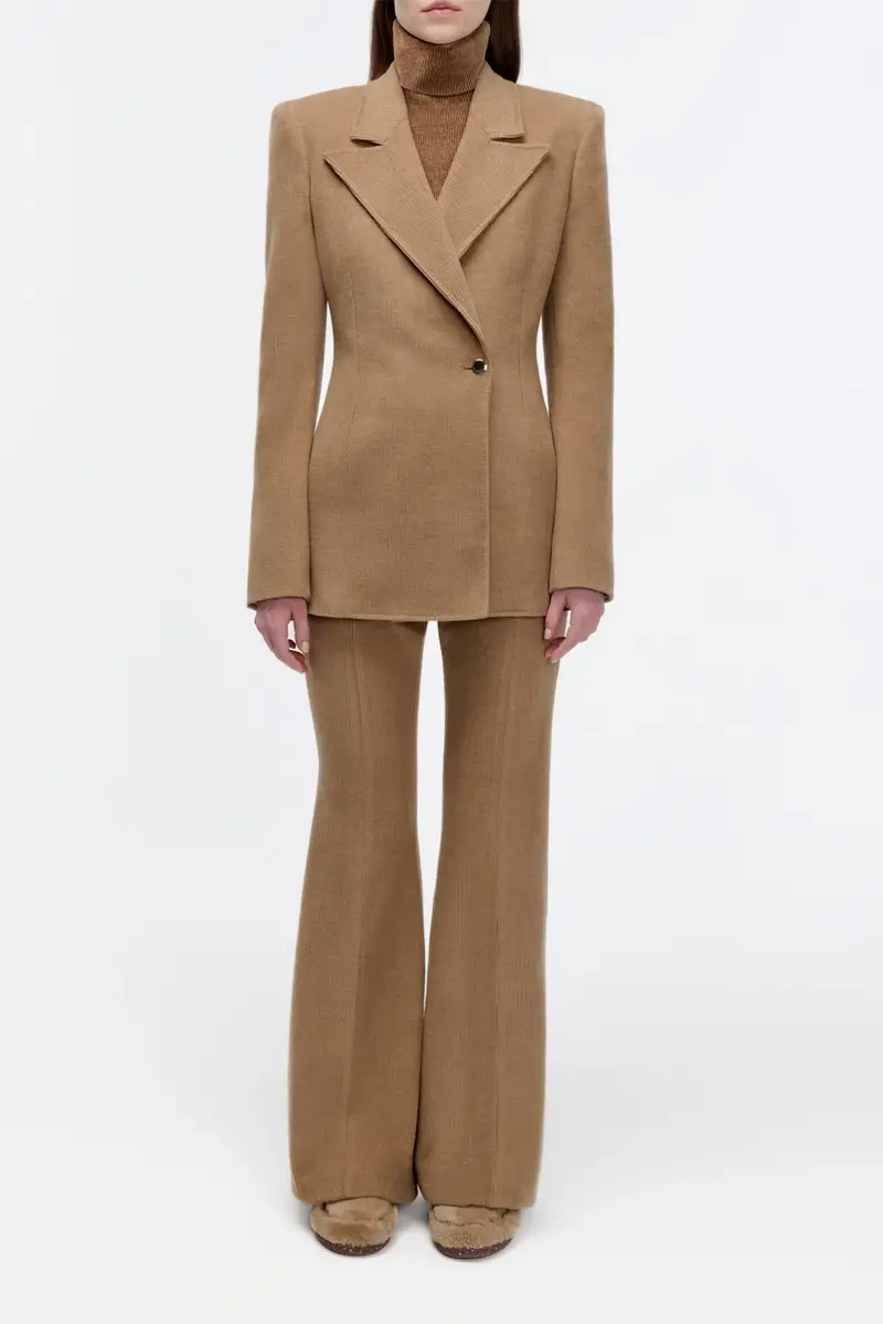 Gabriela Hearst Rhein Pant in Camel Cashmere Wool Corduroy | Thumbnail 3