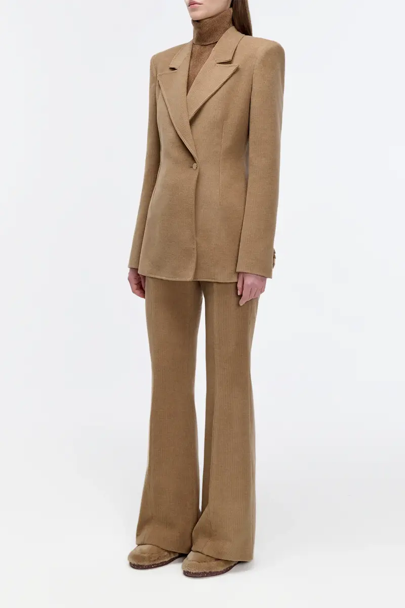 Gabriela Hearst Rhein Pant in Camel Cashmere Wool Corduroy | Thumbnail 4