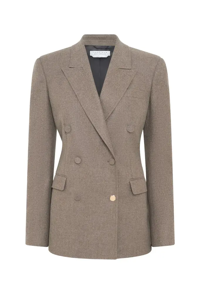 Gabriela Hearst Gavin Blazer in Walnut Wool Cashmere Flannel