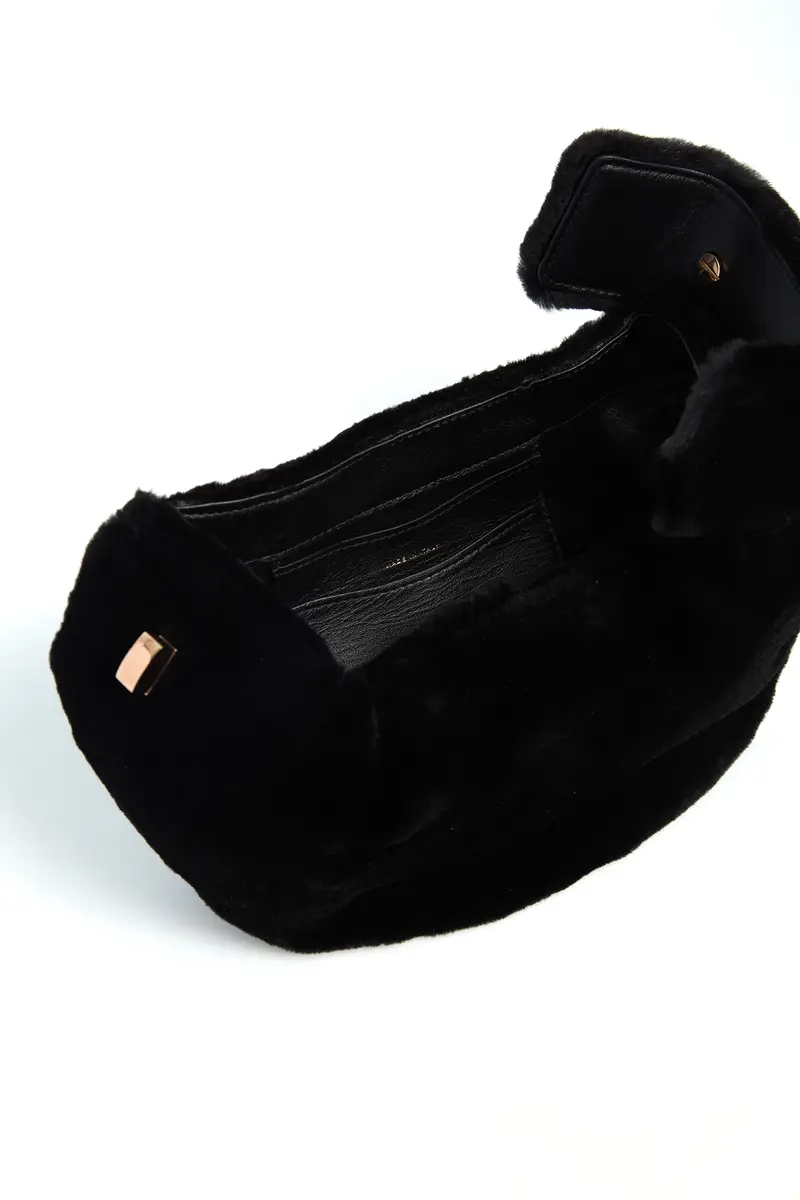 Gabriela Hearst Demi Bag in Black Recycled Mink Fur | Thumbnail 5 Gabriela Hearst Demi Bag in Black Recycled Mink Fur | Thumbnail 5