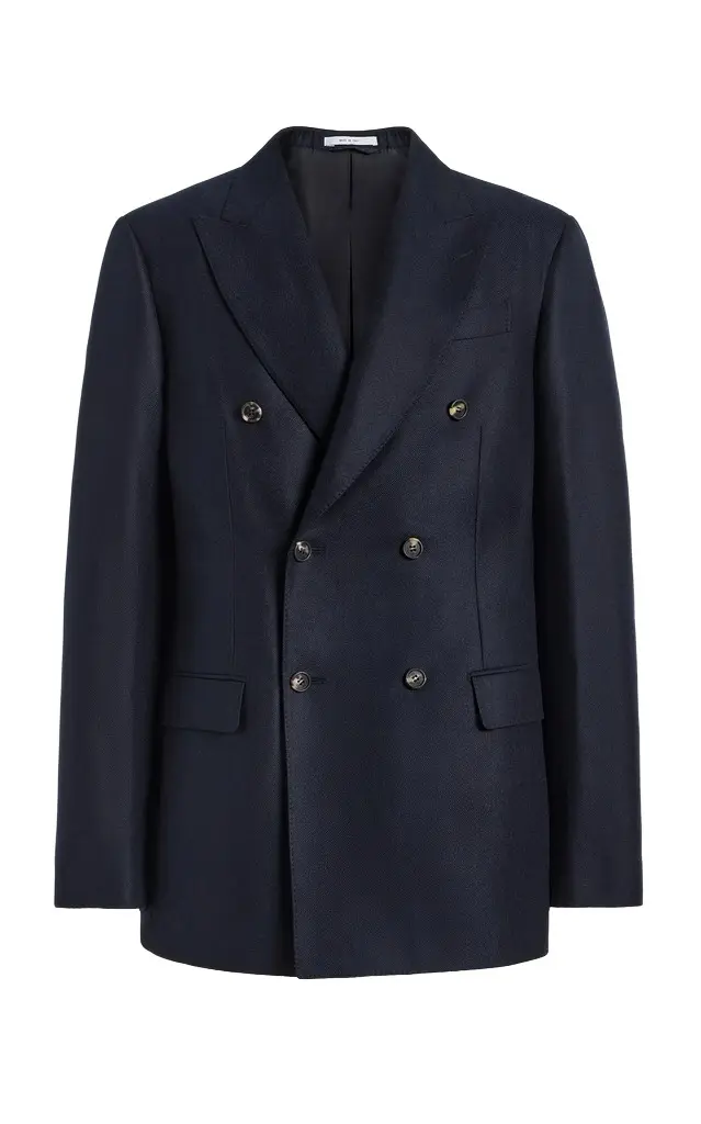 Gabriela Hearst Angelo Jacket in Dark Navy Wool Cashmere Flannel