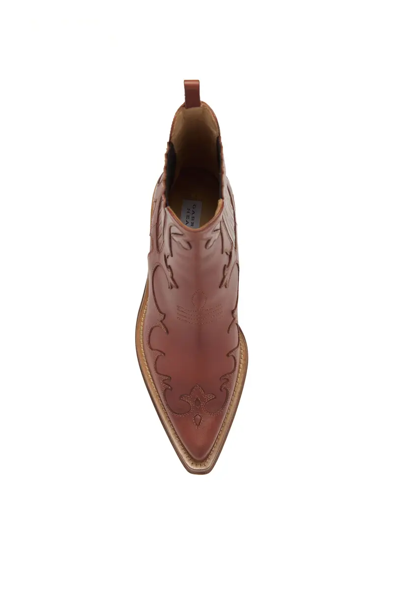 Gabriela Hearst Cassidy Cowboy Ankle Boot in Tan Leather | Thumbnail 4