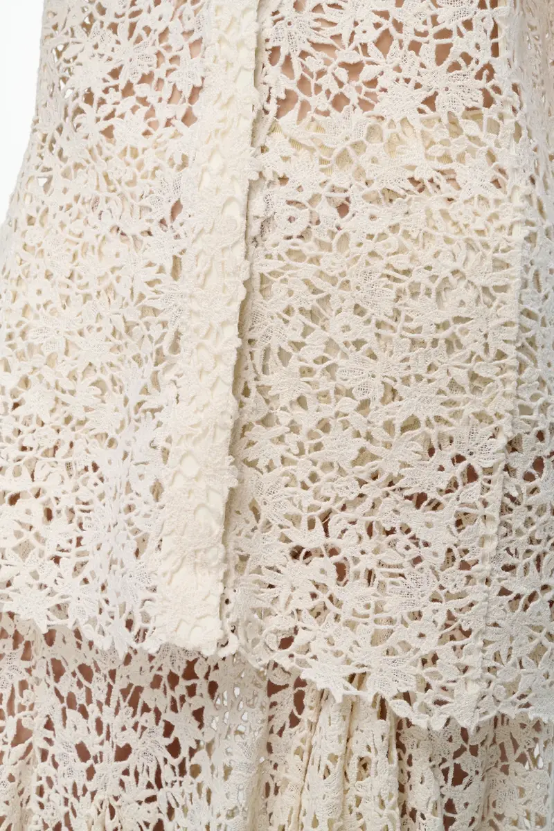 Gabriela Hearst Vera Shirt in Ivory Floral Cashmere Lace with Suede Lace Cuffs | Thumbnail 7 Gabriela Hearst Vera Shirt in Ivory Floral Cashmere Lace with Suede Lace Cuffs | Thumbnail 7