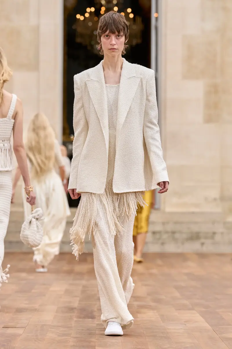 Gabriela Hearst Rhein Flare Pant in Ivory Silk Boucle | Thumbnail 2 Gabriela Hearst Rhein Flare Pant in Ivory Silk Boucle | Thumbnail 2