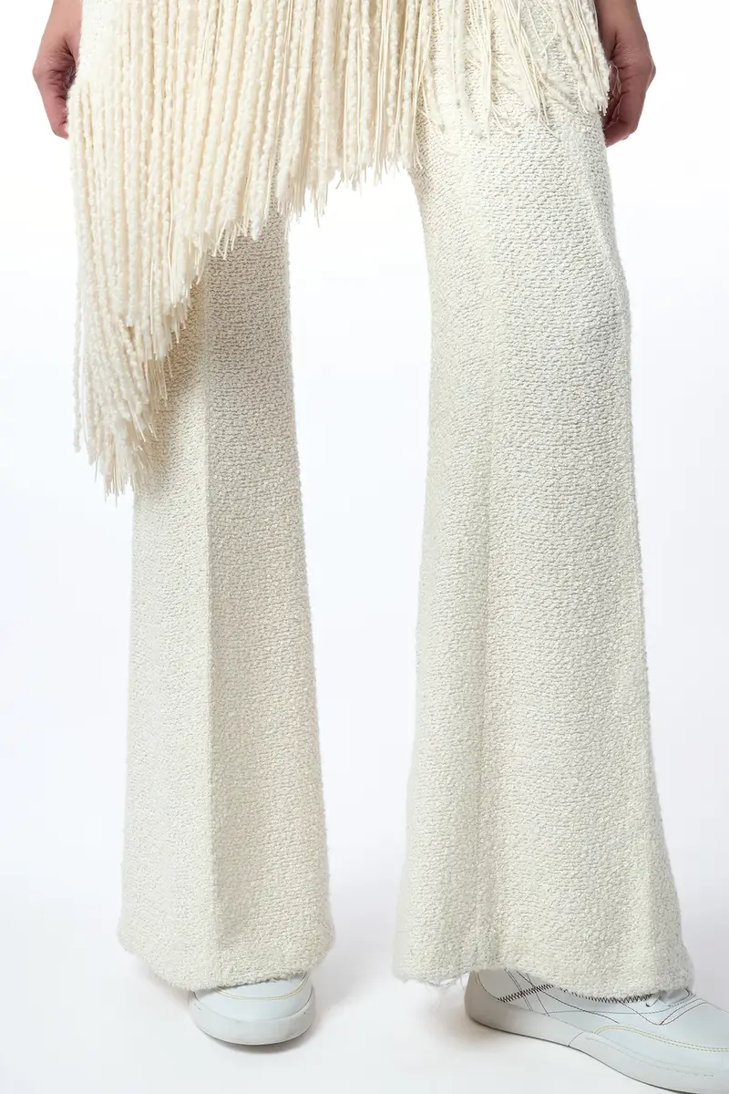 Gabriela Hearst Rhein Flare Pant in Ivory Silk Boucle | Thumbnail 3 Gabriela Hearst Rhein Flare Pant in Ivory Silk Boucle | Thumbnail 3