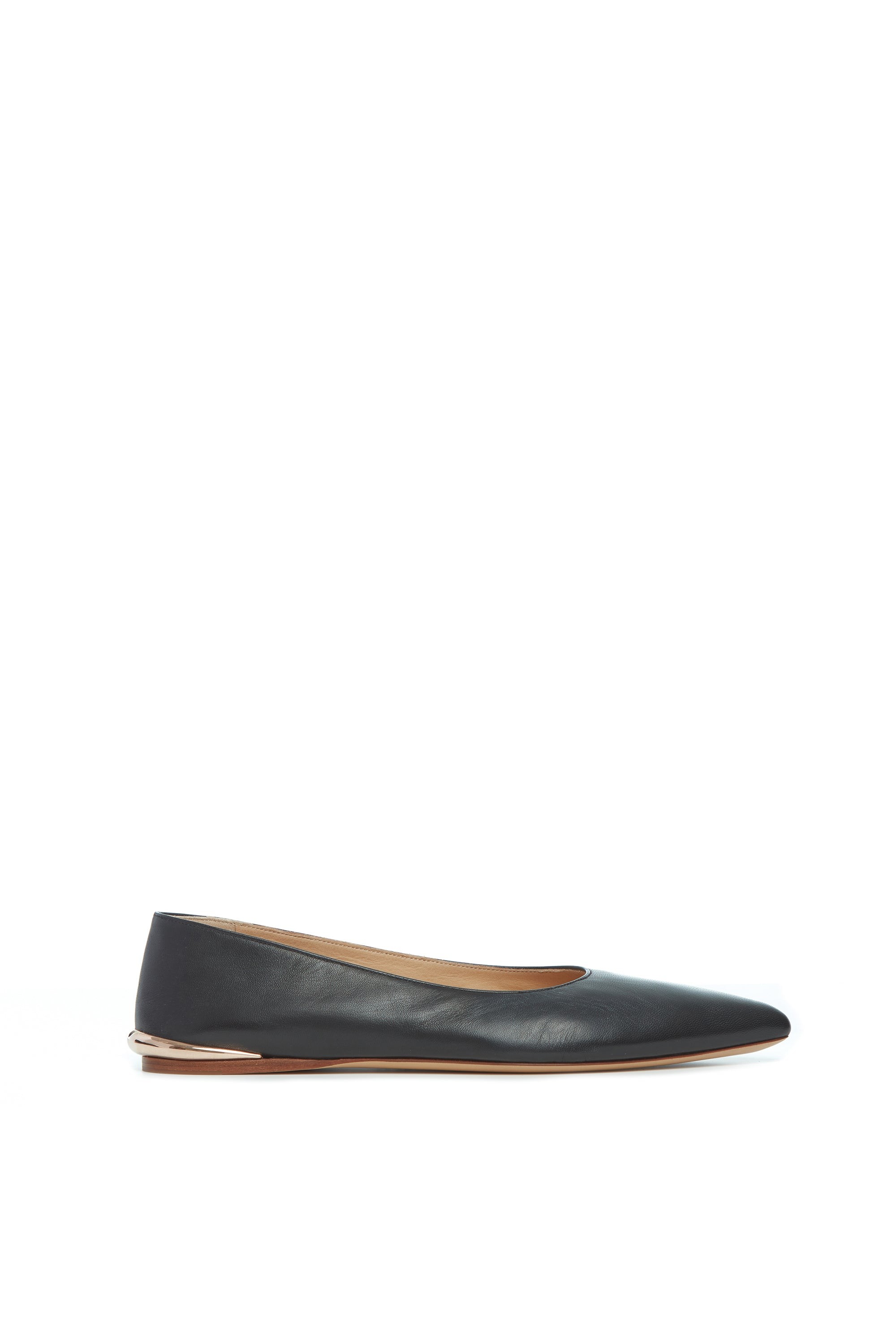 Fleur Ballerina Flat Shoe in Black Nappa Leather Fleur Ballerina Flat Shoe in Black Nappa Leather