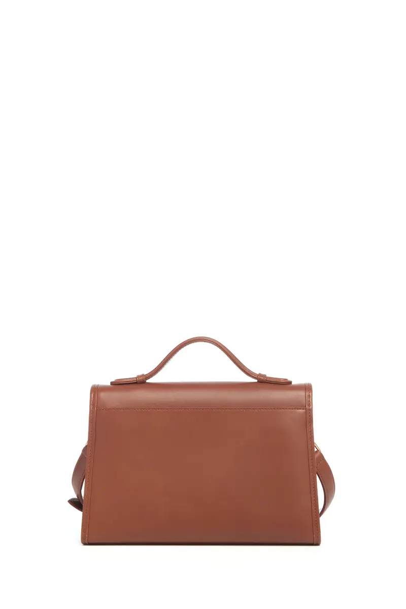 Gabriela Hearst Hand Painted Medium Leonora Flap Bag in Cognac & White Leather | Thumbnail 4 Gabriela Hearst Hand Painted Medium Leonora Flap Bag in Cognac & White Leather | Thumbnail 4