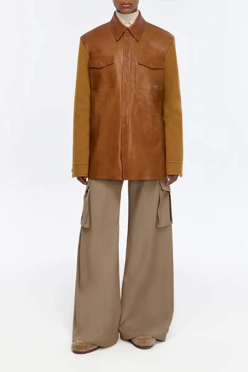 Gabriela Hearst Eos Barrel-leg Cargo Pant in Camel Cross-dyed Wool | Thumbnail 3 Gabriela Hearst Eos Barrel-leg Cargo Pant in Camel Cross-dyed Wool | Thumbnail 3