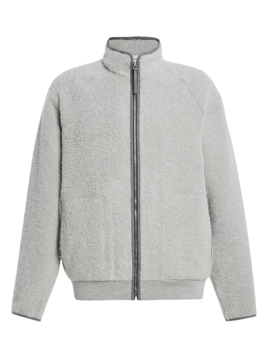 August Jacket in Grey Recycled Cashmere Boucle August Jacket in Grey Recycled Cashmere Boucle