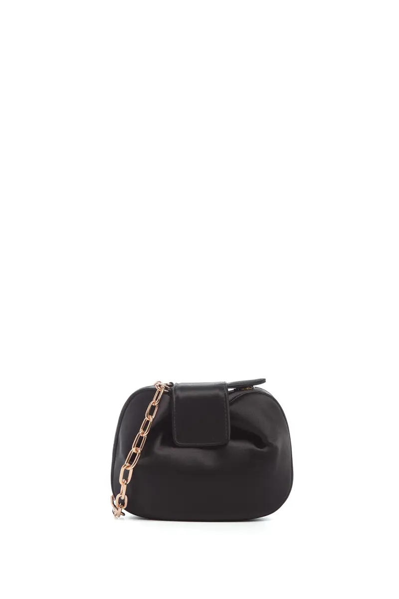 Gabriela Hearst Soft Demi Clutch with Chain in Black Satin | Thumbnail 2