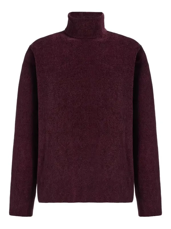Gabriela Hearst Almoner Knit Turtleneck Sweater in Plum Silk