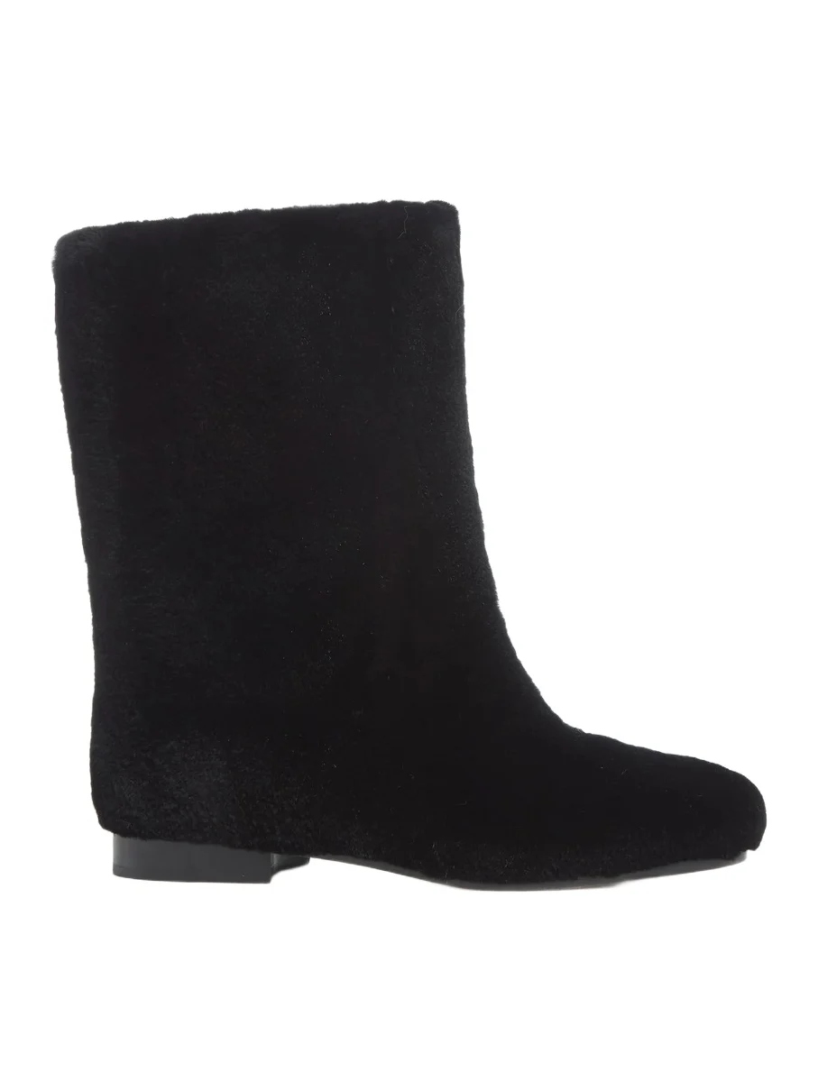 Gabriela Hearst Tina Ankle Boot in Black Shearling