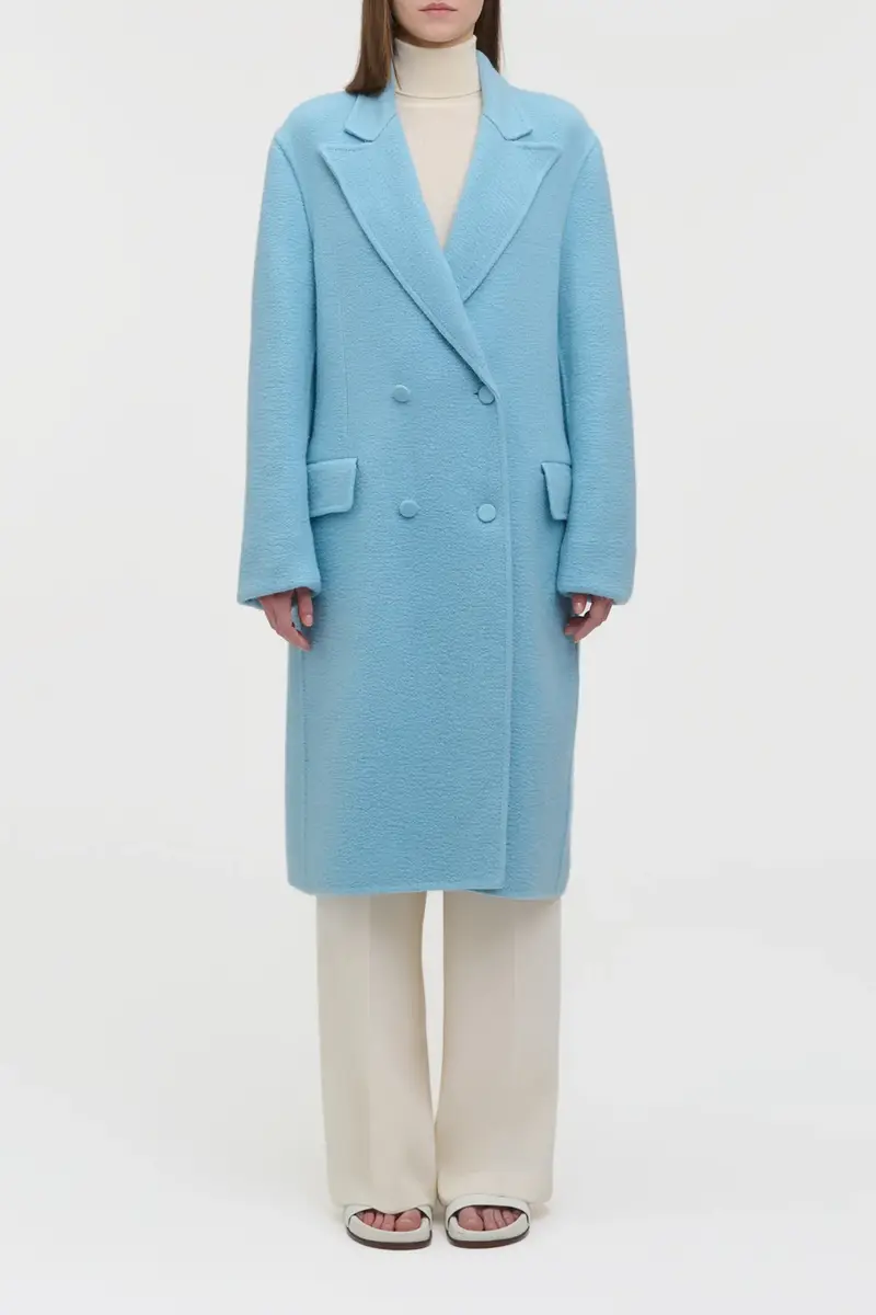 Gabriela Hearst Mcaffrey Coat in Light Blue Cashmere Felt | Thumbnail 3