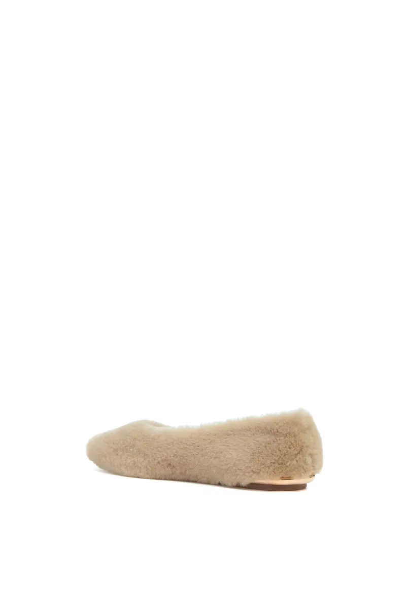 Gabriela Hearst Fleur Ballerina Flat Shoe in Champagne Shearling | Thumbnail 4